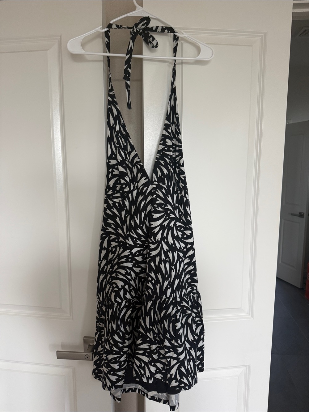 Free People Black and White Backless Halter Dress - Picture 1 of 3
